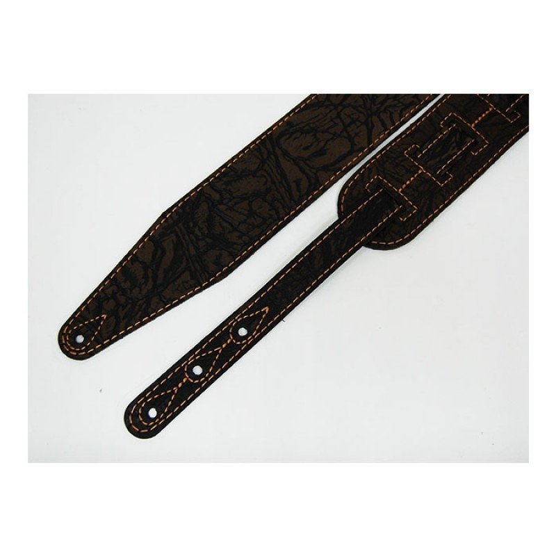 FL8016LT Leather Tigina Ремень для гитары, кожаный, шоколад, Fidel