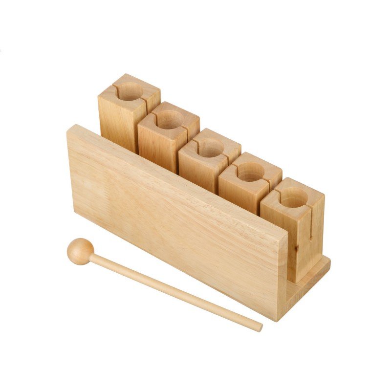 FLT-255 Агого, тон-блок деревянный, набор из 5 штук, с палочками. Fleet