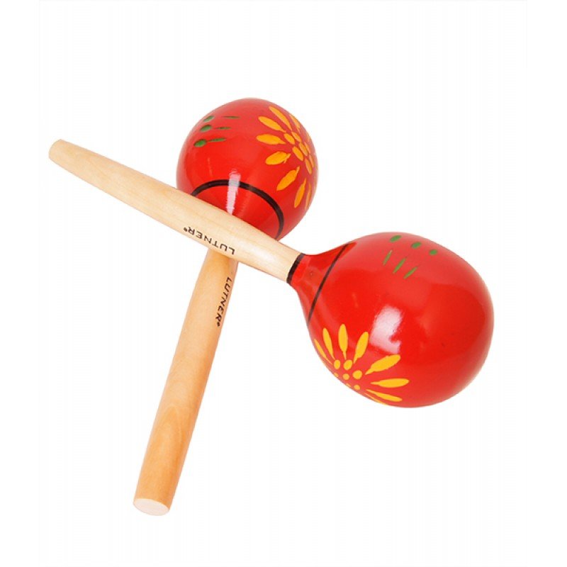 FLT-MA1750-1 Деревянные маракасы с узорами, длина 30,5см, диам. 9,7см Fleet