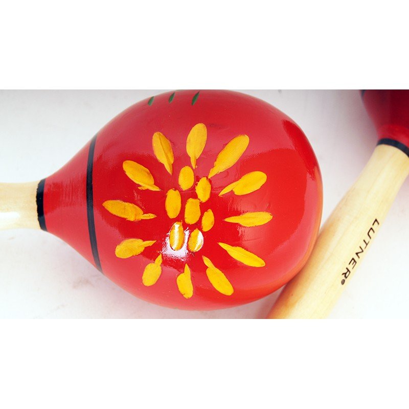 FLT-MA1750-1 Деревянные маракасы с узорами, длина 30,5см, диам. 9,7см Fleet