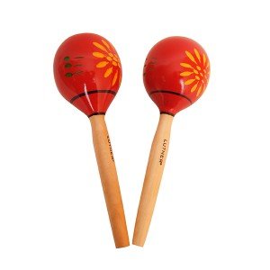 FLT-MA1750-1 Деревянные маракасы с узорами, длина 30,5см, диам. 9,7см Fleet