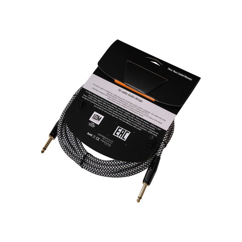 FRS-5(WH/BK) Кабель инструментальный, белый/черный, 5м, Leem