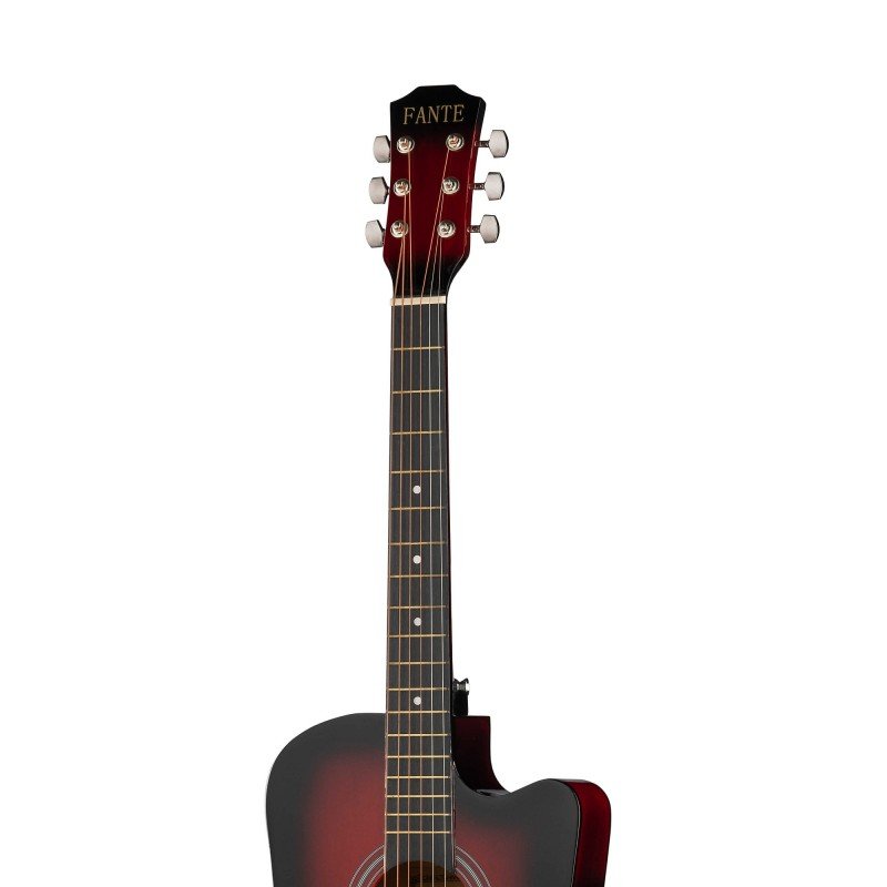 FT-D38-RDS Акустическая гитара, с вырезом, красный санберст, Fante