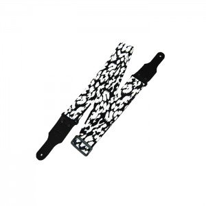 Fidel FL40180PA Ремень гитарный серия PolyArt, 100% полиэфир, рисунок белое на черном, ширина 5см