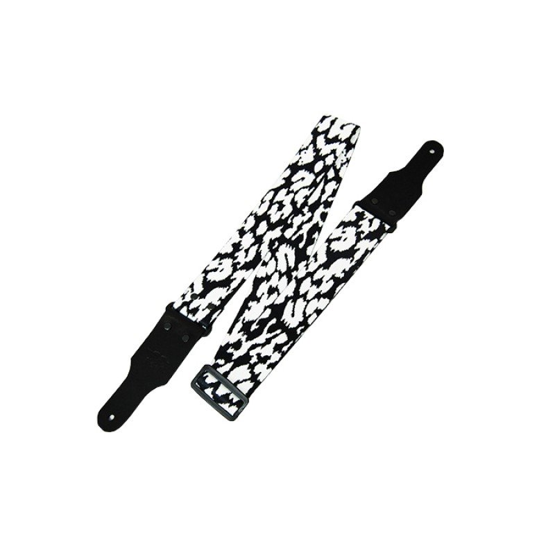 Fidel FL40180PA Ремень гитарный серия PolyArt, 100% полиэфир, рисунок белое на черном, ширина 5см