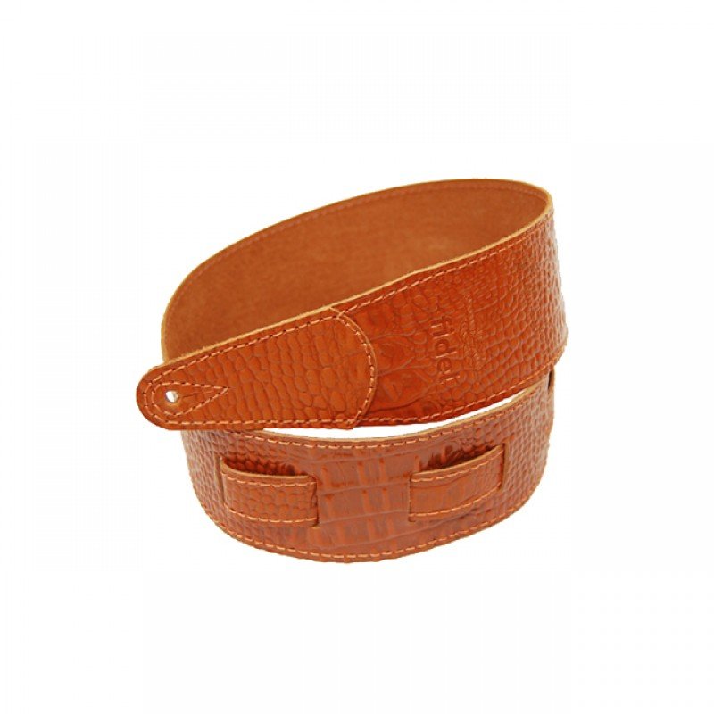 Fidel FL660287L11 Ремень гитарный серия Leather 11, цвет мандарин, теснение рептилия, ширина 7 см, отстрочка оранжевой Fidel FL660287L11 Ремень гитарный серия Leather 11, цвет мандарин, теснение рептилия, ширина 7 см, отстрочка оранжевой