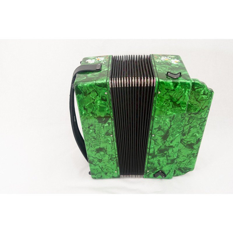 G-21-C-GR Гармонь Тульская-301М 25х25-III с двумя ремнями, зеленая, Тульская гармонь