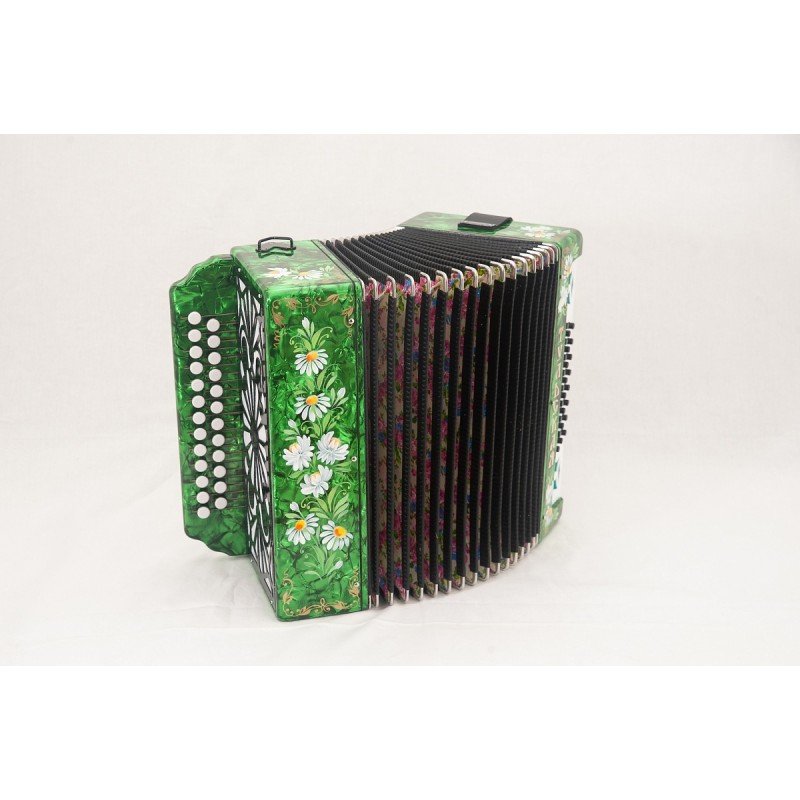 G-21-C-GR Гармонь Тульская-301М 25х25-III с двумя ремнями, зеленая, Тульская гармонь