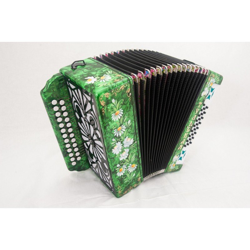 G-21-C-GR Гармонь Тульская-301М 25х25-III с двумя ремнями, зеленая, Тульская гармонь