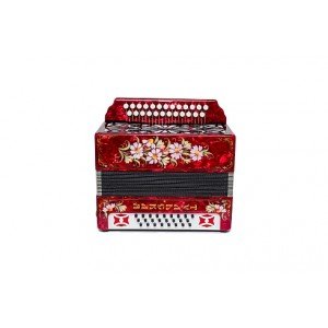 G-21-C-RD Гармонь Тульская-301М 25х25-III с двумя ремнями, красная, Тульская гармонь