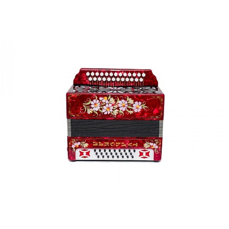 G-21-C-RD Гармонь Тульская-301М 25х25-III с двумя ремнями, красная, Тульская гармонь