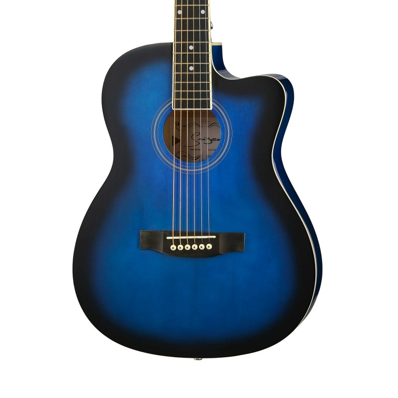 GA-H10-38-BL Акустическая гитара, с вырезом, синяя, Smiger