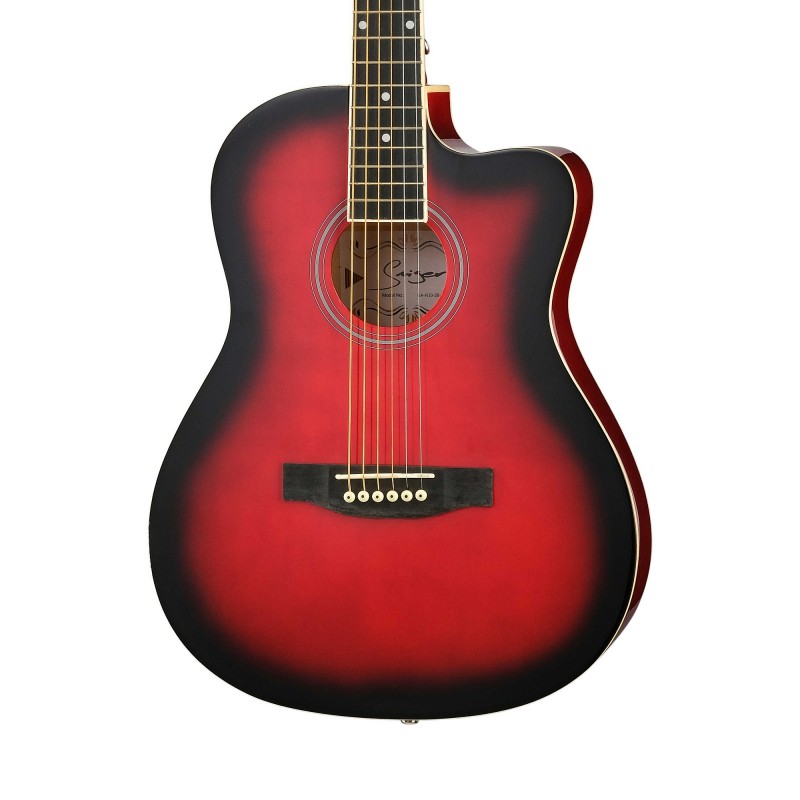GA-H10-38-RD Акустическая гитара, с вырезом, красная, Smiger