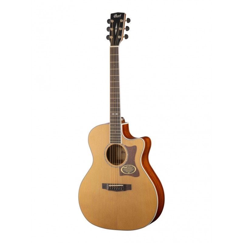 GA5F-BW-NS-WBAG Grand Regal Электро-акустическая гитара, с вырезом, цвет натуральный, чехол,  Cort