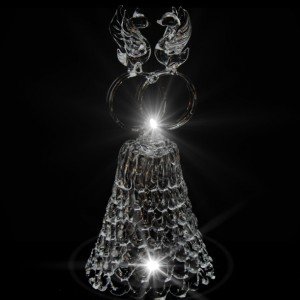 GH-XL023 Колокольчик хрустальный «Свадьба», большой, Гусь Хрустальный