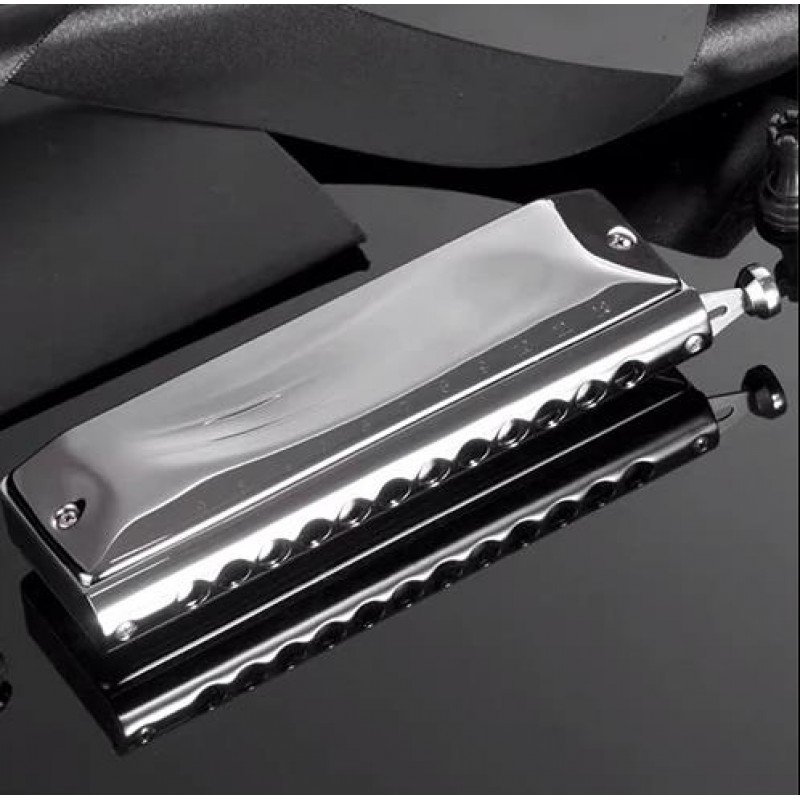 GM0648GY Губная гармошка, тональность С, хроматическая, серая, JDR