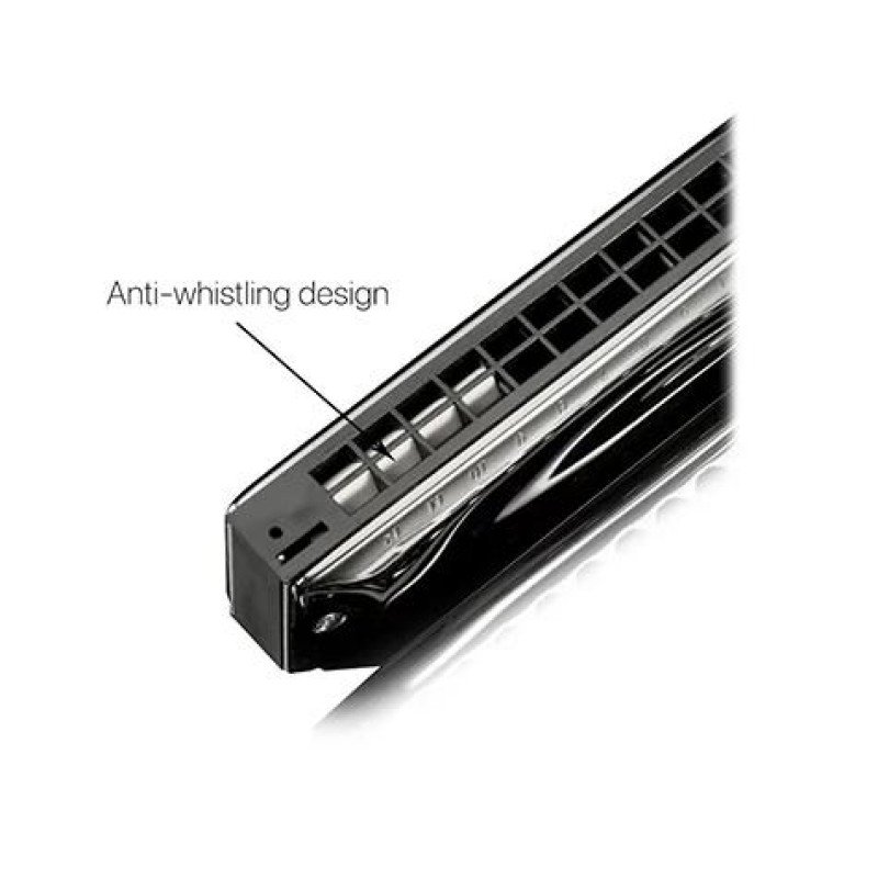 GM0648GY Губная гармошка, тональность С, хроматическая, серая, JDR