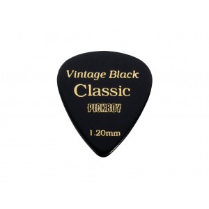 GP-07/120 Celluloid Vintage Classic Black Медиаторы 50шт, толщина 1.20мм, Pickboy