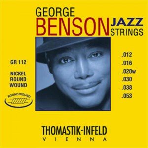 GR112 George Benson Jazz Комплект струн для акустической гитары, круглая оплетка, 12-53, Thomastik GR112 George Benson Jazz Комплект струн для акустической гитары, круглая оплетка, 12-53, Thomastik