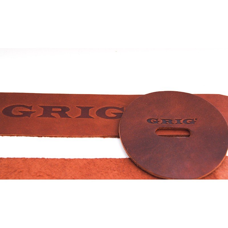 GRT-2 Ремни для оркестровых тарелок, кожа, коричневые, Grig