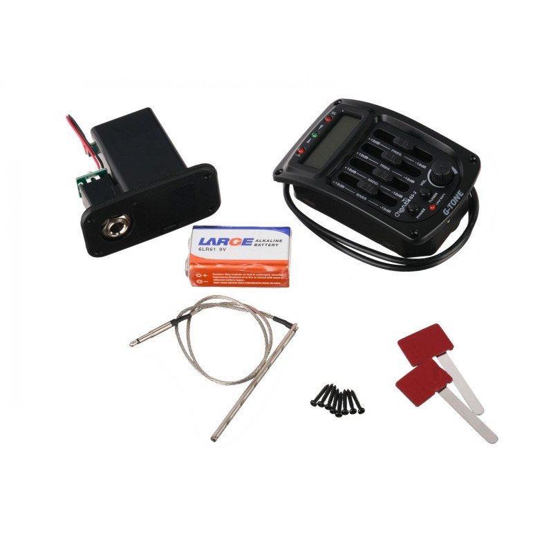 GS-3 Эквалайзер для акустической гитары, врезной, 4-х полосный, с инверсией фазы и тюнером, Cherub