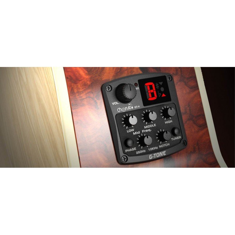 GT-4 Гитарный эквалайзер цифровой 3-х полосный с тюнером и контролем средних частот, Cherub