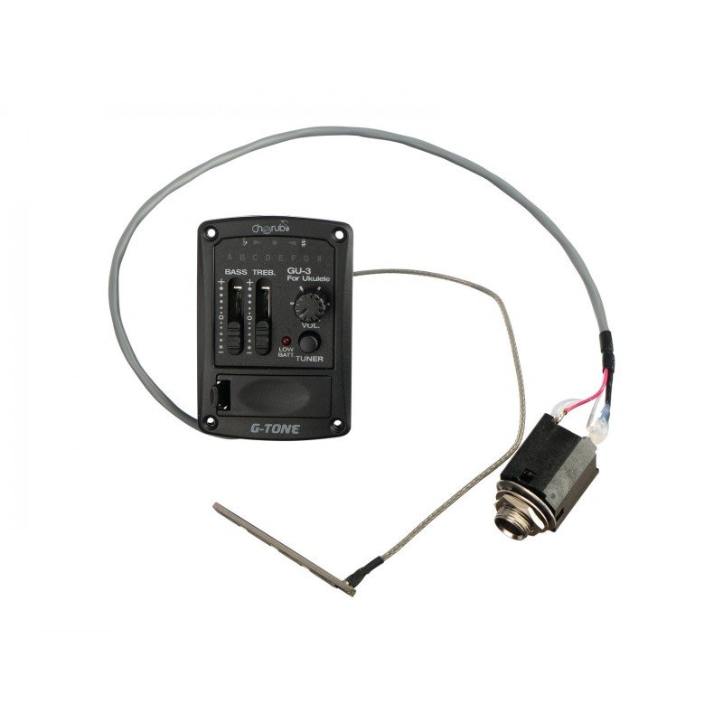 GU-3 Эквалайзер для укулеле, врезной, двухполосный, с тюнером, Cherub