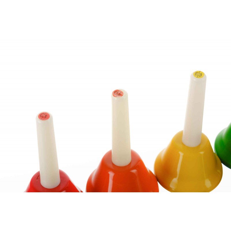 HB8 Цветные колокольчики с язычками, на ручках, 8шт по нотам  в упаковке. Fleet