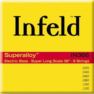 IN366 Infield Комплект струн для 6-струнной бас-гитары, круглая оплетка, 25-120, Thomastik