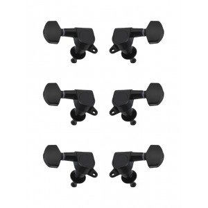 J-02-BK-3+3 Колки для гитары 3+3, черные, Metallor