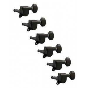 J-07-BK-6L Колки для гитары 6л, черные, Metallor