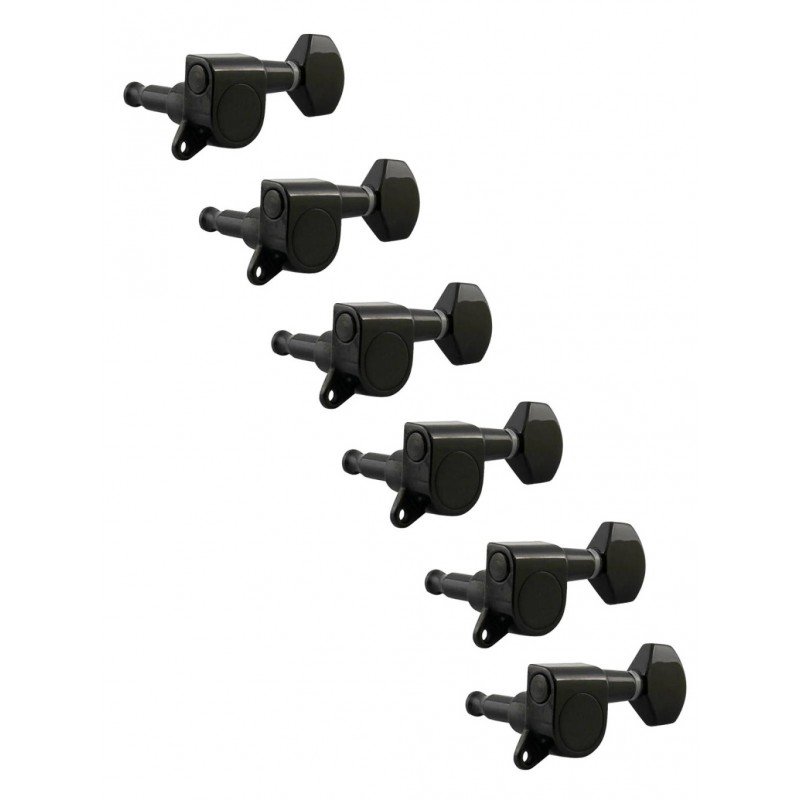 J-07-BK-6L Колки для гитары 6л, черные, Metallor