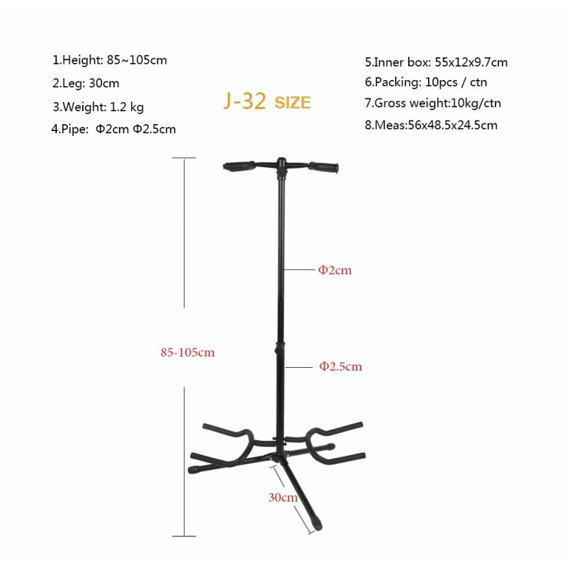 J-32 Напольная стойка для двух гитар, складная, Foix