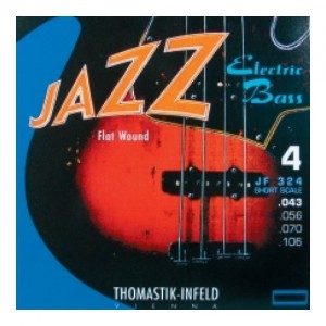 JF324 Jazz Flat Wound Комплект струн для бас-гитары, никель, плоская оплетка, 43-106, Thomastik