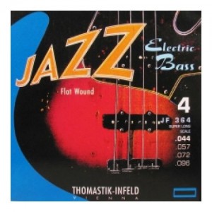 JF364 Jazz Flat Wound Комплект струн для бас-гитары, никель, плоская оплетка, 44-96, Thomastik