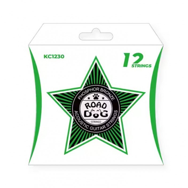 KC1230 Комплект струн для 12-струнной акустической гитары, фосфорная бронза, 12-52, Road Dog