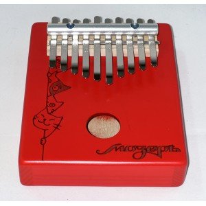 KMKr-1-R-NEW Piastra Калимба, резонаторная, 10 язычков, прямоугольная, красная, Мозеръ