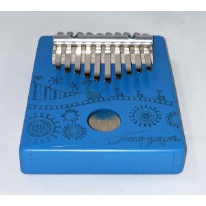 KMKr-2-BL-NEW Escudo Калимба, резонаторная, 10 язычков, трапеция, синяя, Мозеръ