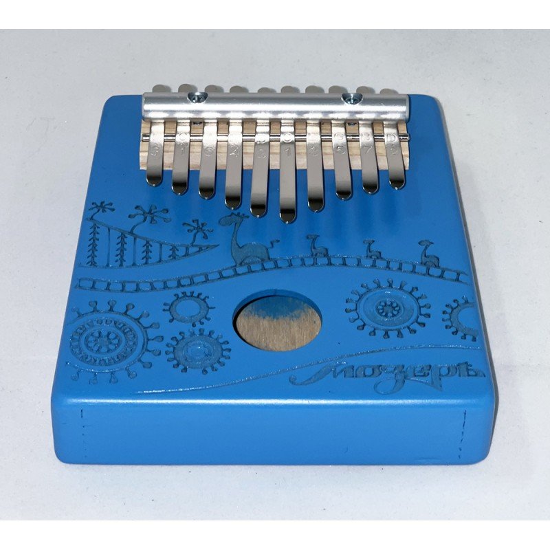 KMKr-2-BL-NEW Escudo Калимба, резонаторная, 10 язычков, трапеция, синяя, Мозеръ
