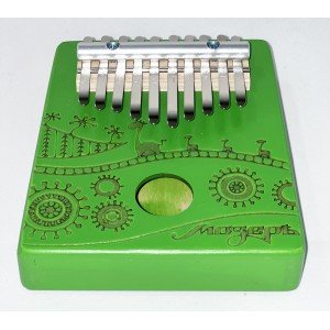 KMKr-2-GR-NEW Escudo Калимба, резонаторная, 10 язычков, трапеция, зеленая, Мозеръ