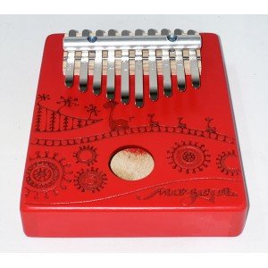 KMKr-2-R-NEW Escudo Калимба, резонаторная, 10 язычков, трапеция, красная, Мозеръ