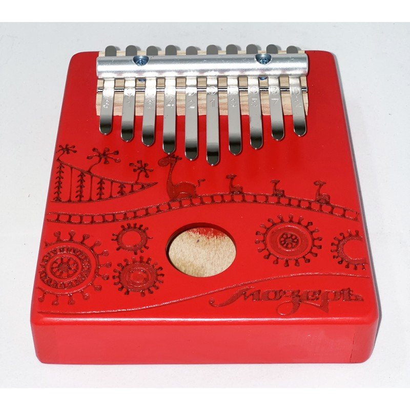 KMKr-2-R-NEW Escudo Калимба, резонаторная, 10 язычков, трапеция, красная, Мозеръ