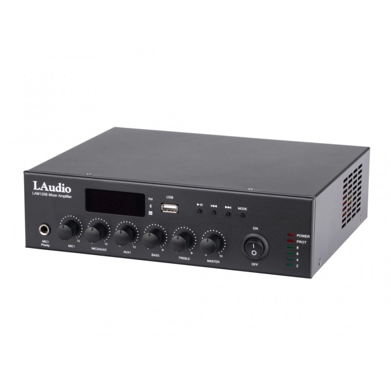 LAM120B Микшер усилитель мощности трансляционный, 120Вт, LAudio