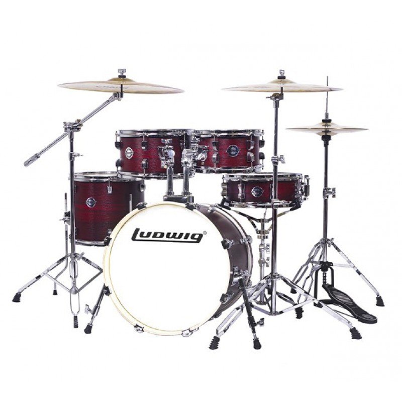 LC196-5 Accent Pro Барабанная установка, бордовая, 2 коробки, Ludwig LC196-5 Accent Pro Барабанная установка, бордовая, 2 коробки, Ludwig
