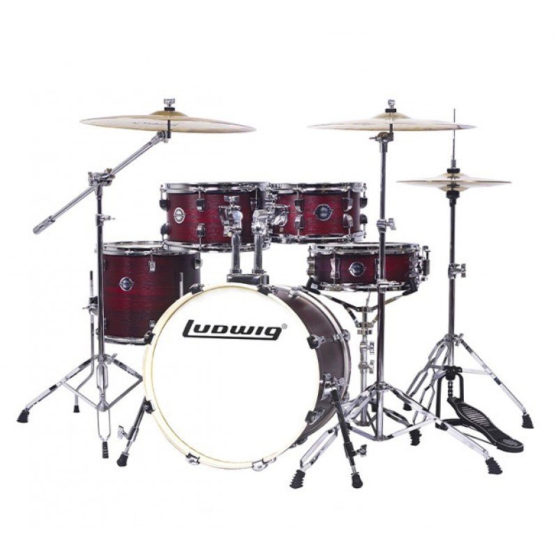 LC198-5 Accent Pro Барабанная установка, бордовая, 2 коробки, Ludwig LC198-5 Accent Pro Барабанная установка, бордовая, 2 коробки, Ludwig