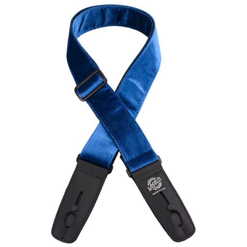 LIS-020-CV2-BLU Ремень для гитары с блокировкой, бархат, синий, Lock-It Straps, D'Andrea LIS-020-CV2-BLU Ремень для гитары с блокировкой, бархат, синий, Lock-It Straps, D'Andrea