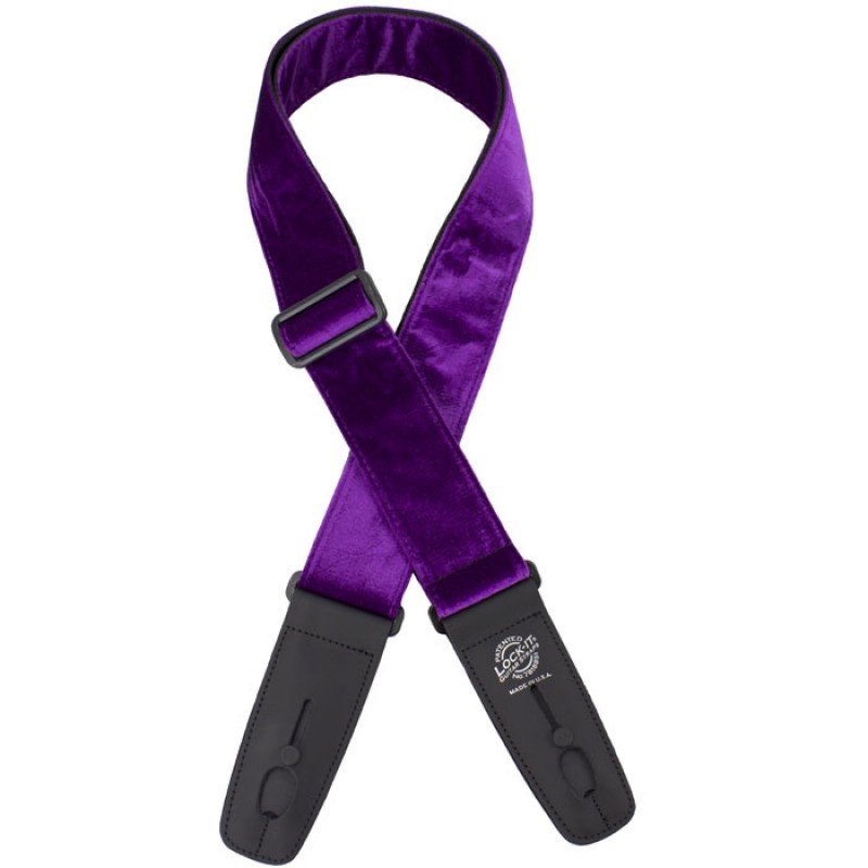 LIS-021-CV2-PUR Ремень для гитары с блокировкой, бархат, фиолетовый, Lock-It Straps, D'Andrea LIS-021-CV2-PUR Ремень для гитары с блокировкой, бархат, фиолетовый, Lock-It Straps, D'Andrea
