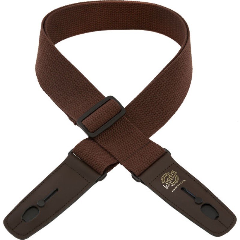 LIS-048-C2-BRN/BRN Ремень для гитары с блокировкой, хлопок, коричневый, Lock-It Straps, D'Andrea LIS-048-C2-BRN/BRN Ремень для гитары с блокировкой, хлопок, коричневый, Lock-It Straps, D'Andrea