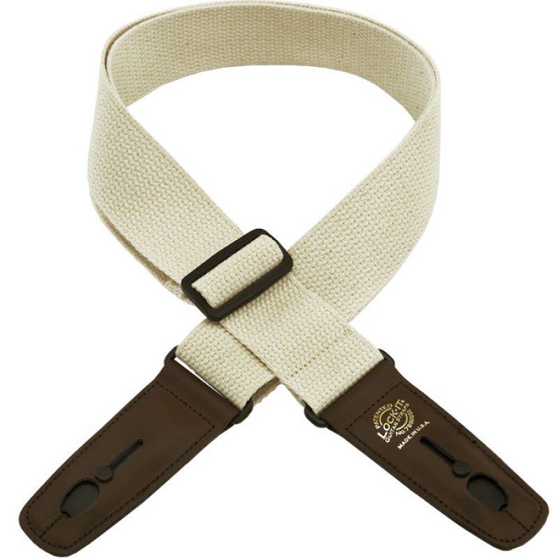 LIS-049-C2-NAT/BRN Ремень для гитары с блокировкой, хлопок, натуральный, Lock-It Straps, D'Andrea LIS-049-C2-NAT/BRN Ремень для гитары с блокировкой, хлопок, натуральный, Lock-It Straps, D'Andrea