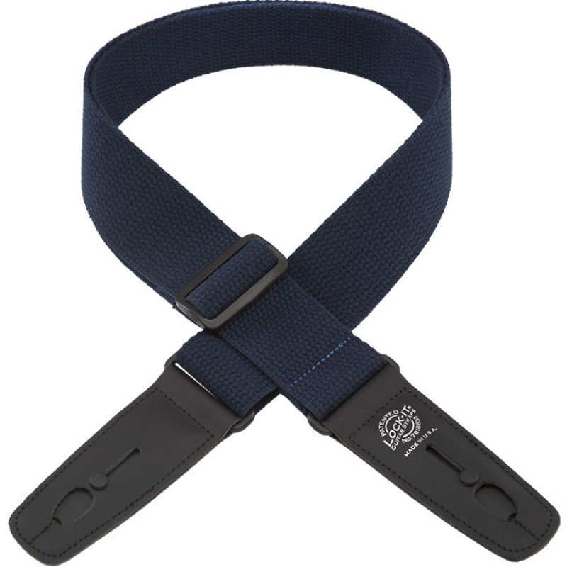 LIS-051-C2-NVYBLU Ремень для гитары с блокировкой, хлопок, тёмно-синий, Lock-It Straps, D'Andrea LIS-051-C2-NVYBLU Ремень для гитары с блокировкой, хлопок, тёмно-синий, Lock-It Straps, D'Andrea